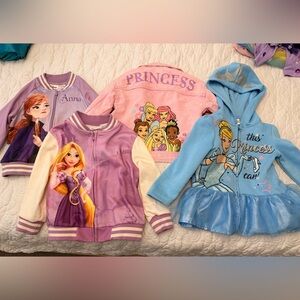 Disney Princess Kids Hoodie and Jacket Set - Pink, Purple, Blue
